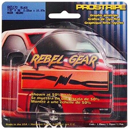 Trimbrite TRIMBRITE R65170 Pinstripe Tape; Black; 0.87 In. X 36 Ft. T18-R65170